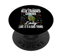 Conuro coronato blu, gli amanti degli uccelli dicono «Conuro coronato blu pazzo» PopSockets PopGrip Adesivo