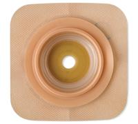 Convatec PLACCA CONVESSA NATUR DIMENSIONE ESTERNA 11,2X11,2 CM FLANGIA A SOFFIETTO DIAMETRO 45 MM FORO RITAGLIABILE 13-22 MM 5 PEZZI