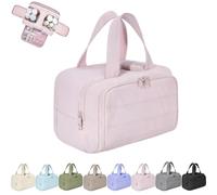 Convely Toiletry Bag, 2025 New 4-in-1 Travel Organizer for Women, Lightweight Large Wide-Open Travel Bag for Women, Large Capacity Waterproof with Handle (Pink)