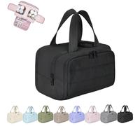 Convely Toiletry Bag, 2025 New 4-in-1 Travel Organizer for Women, Lightweight Large Wide-Open Travel Bag for Women, Large Capacity Waterproof with Handle (Black)