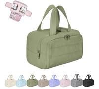 Convely Toiletry Bag, 2025 New 4-in-1 Travel Organizer for Women, Lightweight Large Wide-Open Travel Bag for Women, Large Capacity Waterproof with Handle (Green)