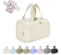 Convely Toiletry Bag, 2025 New 4-in-1 Travel Organizer for Women, Lightweight Large Wide-Open Travel Bag for Women, Large Capacity Waterproof with Handle (Beige)