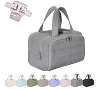Convely Toiletry Bag, 2025 New 4-in-1 Travel Organizer for Women, Lightweight Large Wide-Open Travel Bag for Women, Large Capacity Waterproof with Handle (Gray)