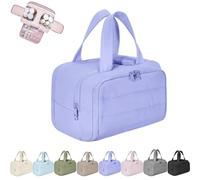 Convely Toiletry Bag, 2025 New 4-in-1 Travel Organizer for Women, Lightweight Large Wide-Open Travel Bag for Women, Large Capacity Waterproof with Handle (Purple)