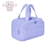 Convely Toiletry Bag, Convely Travelfree Toiletry Bags, Wide-Open Puffy Cloud Cosmetic Organizer, 4-In-1 Waterproof Toiletry Bag, Wet/Dry Separation & Lightweight Travel Essentials (Purple)