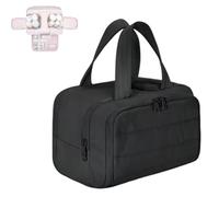 Convely Toiletry Bag, Convely Travelfree Toiletry Bags, Wide-Open Puffy Cloud Cosmetic Organizer, 4-In-1 Waterproof Toiletry Bag, Wet/Dry Separation & Lightweight Travel Essentials (Black)