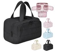 CONVELY Toiletry Bag - TravelFree Toiletry Bag, 4-in-1 Puffy Multi-functional Toiletry Bags W/Handle, Wet-Dry Separation & Lightweight Waterproof & Large - Fits All of Your Beauty Essentials (Black)