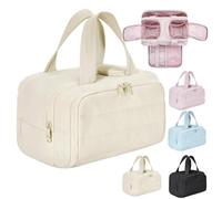 CONVELY Toiletry Bag - TravelFree Toiletry Bag, 4-in-1 Puffy Multi-functional Toiletry Bags W/Handle, Wet-Dry Separation & Lightweight Waterproof & Large - Fits All of Your Beauty Essentials (Beige)