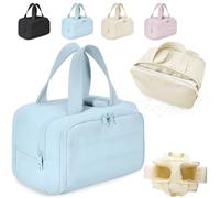 Convely TravelFree Toiletry Bag - 4-in-1 Large Capacity Wide-Open Travel Cosmetic Bag for Women Organizer, for Traveling, Accessories, Essentials Toiletries (Blue)