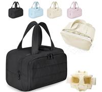 Convely TravelFree Toiletry Bag - 4-in-1 Large Capacity Wide-Open Travel Cosmetic Bag for Women Organizer, for Traveling, Accessories, Essentials Toiletries (Black)