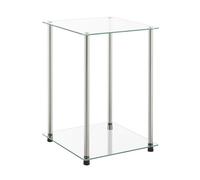 Convenience Concepts Designs2Go, tavolino classico quadrato a 2 ripiani in vetro, 40 cm, tavolino moderno per soggiorno, tavolo in vetro temperato con ripiani per bagno, camera da letto, ufficio,