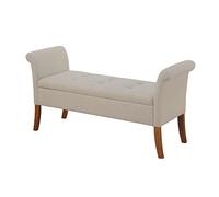 Convenience Concepts Designs4Comfort Garbo - Panca portaoggetti imbottita, 130 cm, stile contemporaneo, per soggiorno, sala da pranzo, ufficio, morbido tessuto beige