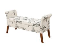 Convenience Concepts Designs4Comfort Garbo - Panca portaoggetti imbottita da 130 cm, moderna panca ottomana per soggiorno, panca da seduta, panca portaoggetti con seduta per ingresso, stampa botanica