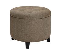 Convenience Concepts Designs4Comfort - Pouf rotondo con contenitore, in tessuto arenaria