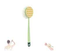 Convenientto 2-in-1 Bath Scrubber & Back Brush, Boundbreed Extra Long Handle Shower Brush, Exfoliating Bath Brush For Body Dead Skin Remover(Green-a)
