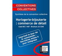 Convention collective horlogerie-bijouterie : commerce de détail - IDCC 1487 - JO 3240: Synthèse de la convention collective