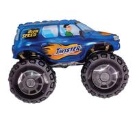 CONVER PARTY, Palloncini Compleanno, Monster Truck, Palloncino per Feste a Tema, Monster Truck Party, Auto e Qualsiasi Celebrazione, Colore Blu, Adatto ad Elio e Aria, 96 x 68 Cm, 1 Palloncino