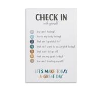 Conversation Starter Poster Daily Mental Health Check-in for Teens Adults Therapy Tool Office Home Decor Inspirational Canvas(Framed,16X24inch(40X60cm))