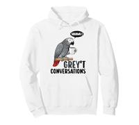 Conversazioni Grigie Pappagallo Africano Divertente Felpa con Cappuccio