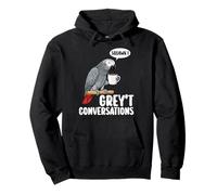 Conversazioni Grigie Pappagallo Africano Divertente Felpa con Cappuccio