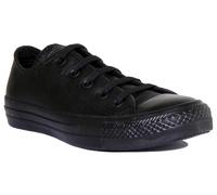 Converse - Chuck Taylor All Star Monochrome Leather Ox W Nero - Sneakers 37 Nero