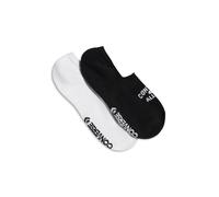 Converse 2-Pack All Star No-Show Socks Calze, Cotone in Nero, Taglia One Size Nero/Bianco