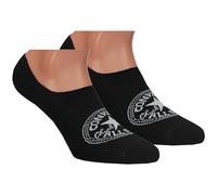 Converse 2 Paia Calzini Invisibili - Zona Antiscivolo sul Tallone - Cotone - Unisex (Nero, 43-46)