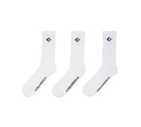 Converse 3-Pack Classic Star Chevron Crew Socks Calze in Bianco, Taglia One Size Bianco