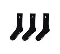Converse 3-Pack Classic Star Chevron Crew Socks Calze in Nero, Taglia One Size Nero