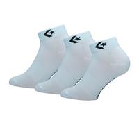 Converse 3 Paia Calze Quarter - Supporto Arco Plantare - Poliestere - Unisex (Bianco, 43-46)