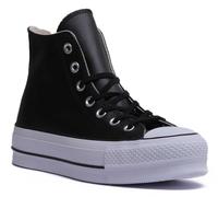 SCARPE CONVERSE CHUCK TAYLOR ALL STAR LIFT LEATHER HI TG 39 COD 561675C - 9W [US 8 UK 6 CM 24.5] Nero