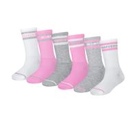 Converse 6-Pack Striped Logo Crew Socks Calze da Bambini in Rosa, Taglia One Size Rosa Converse