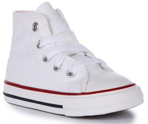 CONVERSE 7J253C Tutti Star Classic Hi Top Trainer Bianco Bambini UK 4 - 10