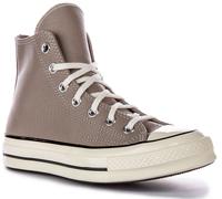Converse A04579C Chuck 70s High In Pelle Grigia Sneakers Unisex Taglia UK 4 - 11