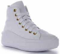 CONVERSE A05459C Tutti Stella Move Plateau Tela Scarpe Oro Bianco Donna UK 3 - 8