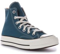 CONVERSE A05589C Chuck 70 Hi con Lacci Tela Uomo da Ginnastica Verde Blu UK 6 -