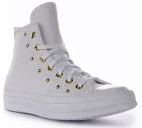 Converse A06808C Chuck 70 Hi Top In Pelle Studded Bianco Oro Donna UK 3 - 8