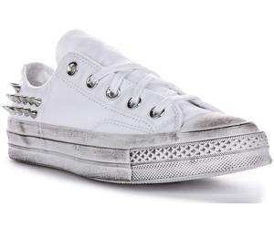 Converse A07208C Chuck 70 Stud Donna Trainer In Bianco Argento UK 4 - 7