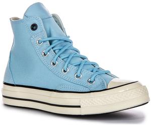 Converse A07445C Canvas In Pelle Sneakers Ragazzi Scarpe In Blu Cielo UK 5 - 6