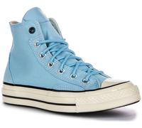 CONVERSE A07445C Tribunale Toppa Tela e Pelle Uomo Trainer IN Cielo Blu UK 6 -