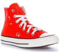 CONVERSE A09117C Chuck Taylor Y2K Silicone Alto Cuore Rosso Da Donna UK 3 - 8