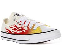 CONVERSE A09889C CT All-star Fiamme Unisex Sportivo IN Bianco Rosso UK 7 - 12