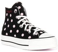 Converse A10688C Polka Dot Hi Happy Day Scarpe Da Donna In Nero Rosa UK 3 - 8