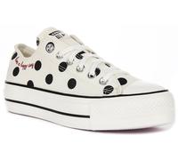 Converse A10689C Ct As Lift Pois Donna Trainer In Bianco Nero UK 3 - 8