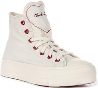 Converse A19058C Chuck Taylor Lift Lace Up Trainer Da Donna In Bianco EU 36-42