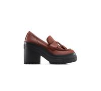 Converse - Chuck 70 De Luxe - Mocassini con tacco e plateau in pelle color arrosto scuro/nero-Marrone 40