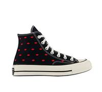CONVERSE A01600C Chuck 70s Ricamato Labbra Plateau Nero Rosso Donna Misura 3 - 8