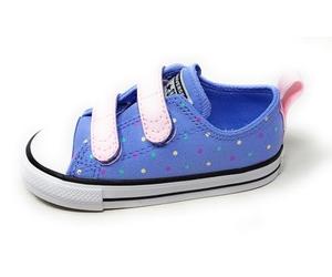Converse Chuck Taylor all Star Bambina A15904C Lilla con Pois (Very Peri/New Found Bloom),Doppio Strappo (Lilla, Sistema Taglie Calzature EU, Bambino Piccolo (2-5 Anni), Numero, Media, 26)