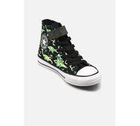 Converse Chuck Taylor all Star Mid Bambino A15899C con Dinosauri,Nero/Bianco/Verde Neon,Strappo e Lacci Elastici (Nero e Verde, Sistema Taglie Calzature EU, Adolescente, Numero, Media, 31)