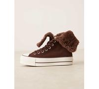 Converse - Chuck Taylor All Star Fold-Over Lift Platform X-Hi Faux Fur Marrone - Sneakers 41 1/2 Marrone